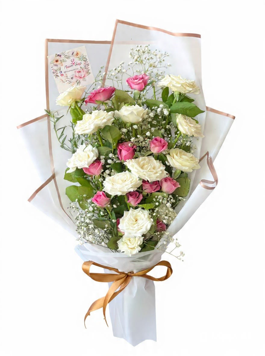 White&pink roses