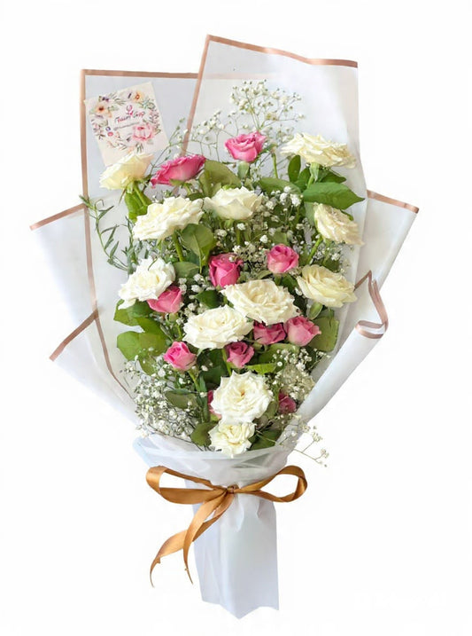 White&pink roses