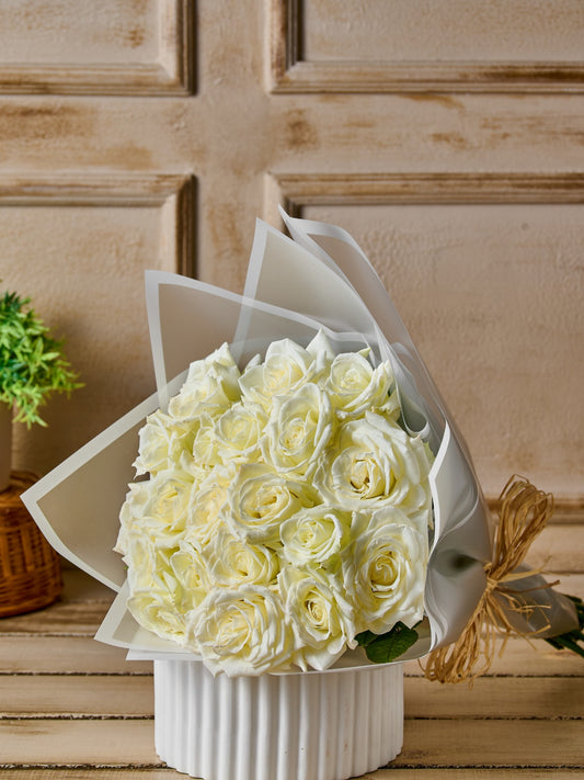 White roses bouquet
